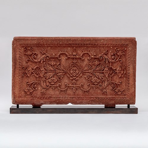 A Mughal Red Sandstone Panel